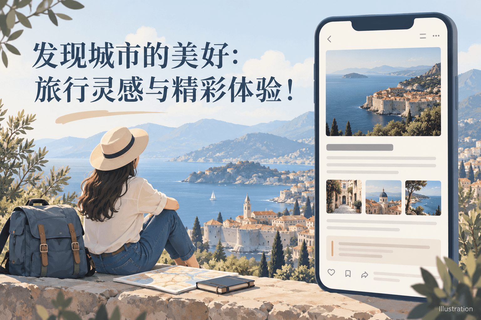 Illustrative Chinese travel headline about city experiences